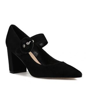 Marc Fisher Carney Suede Pointed Toe MaryJane Block Heels